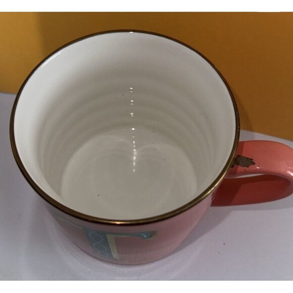 Opalhouse Monogram Stoneware Mug Set - Initial "T" - Floral & Coral Designs - 2- - Picture 8 of 12